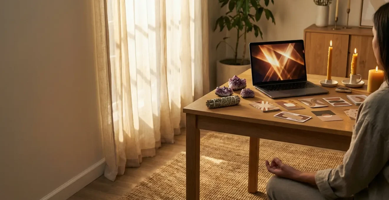 Sesión de artes ocultas por videollamada con tarot y cristales