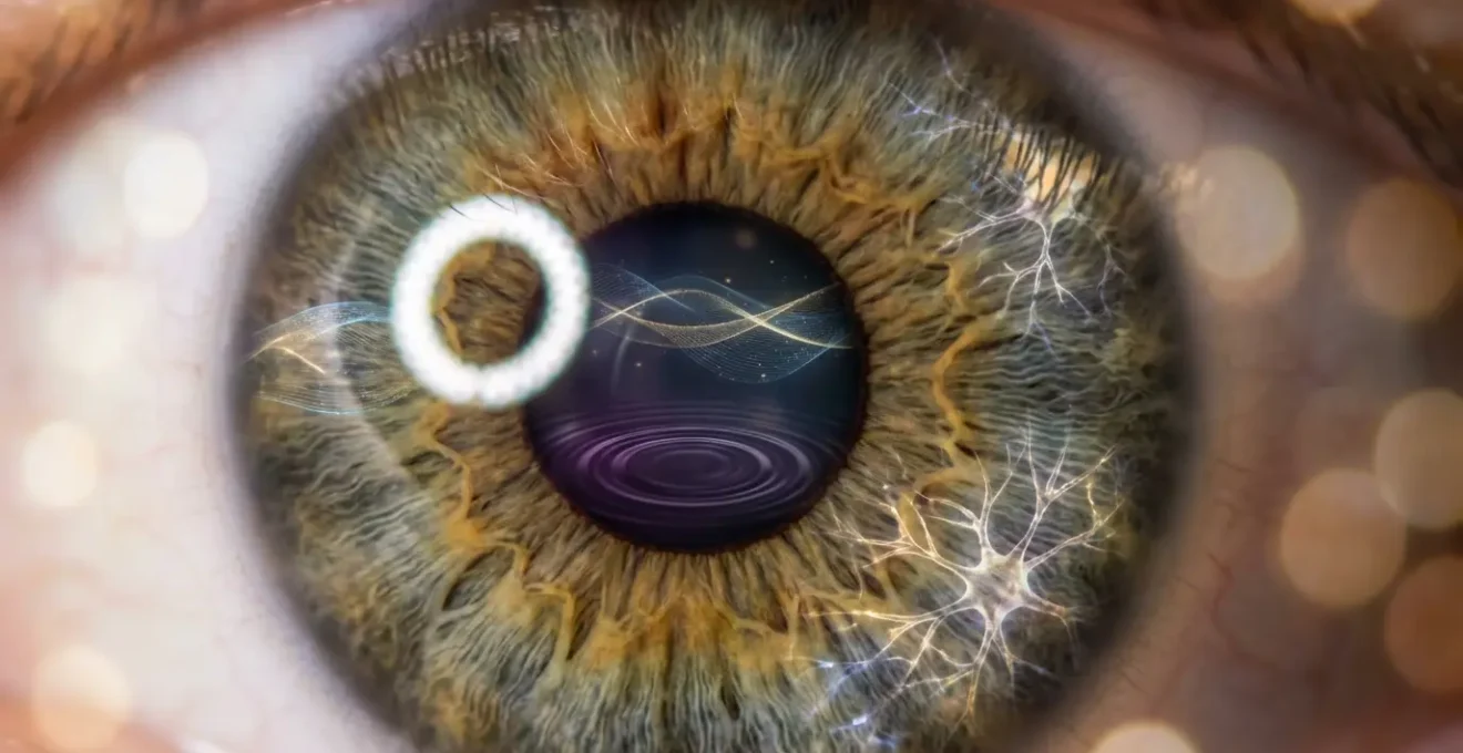 Representación simbólica de los diferentes canales de percepción intuitiva: visual, auditiva, sensorial y cognitiva