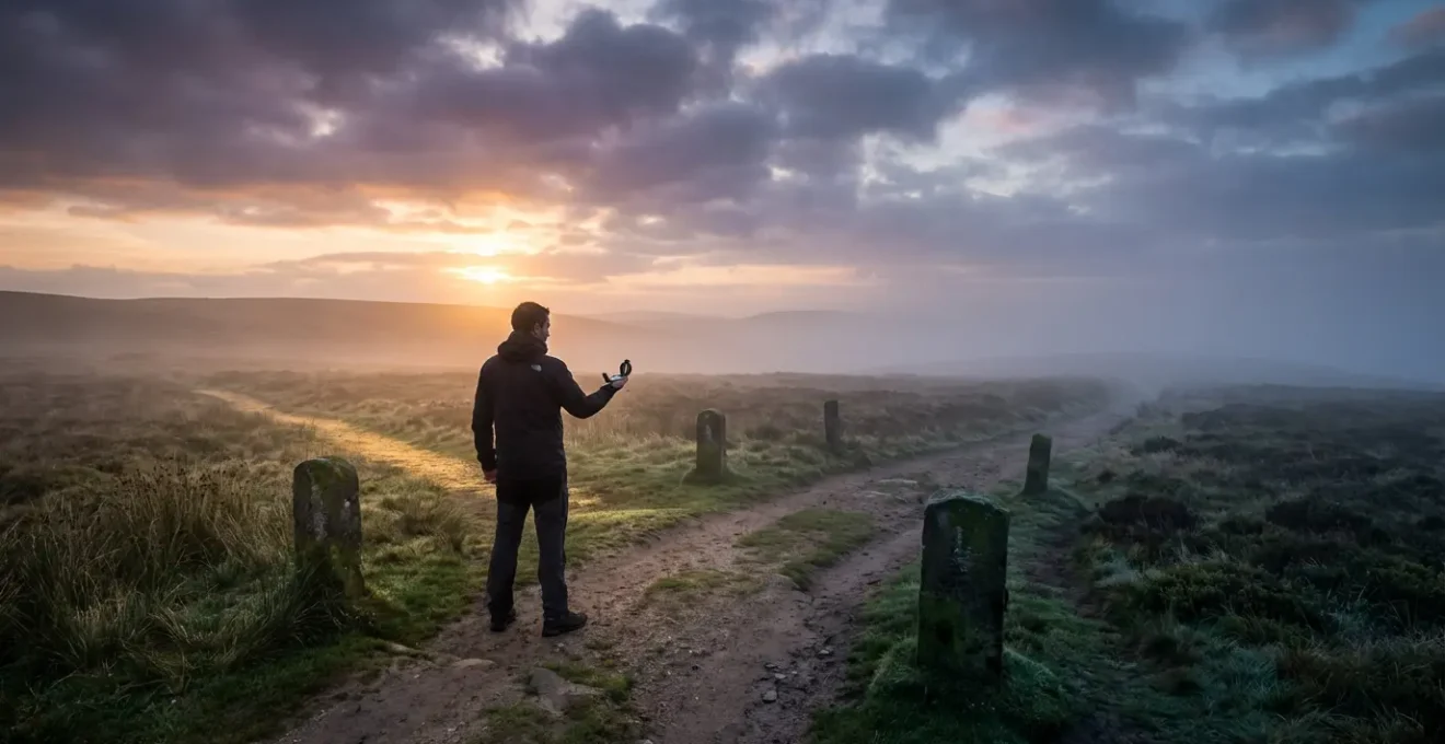 Persona en encrucijada tomando decisión soberana